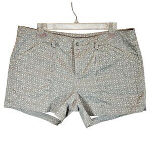 Mondetta Womens Large Patterned Cotton Blend Shorts Gray pockets casual stretch